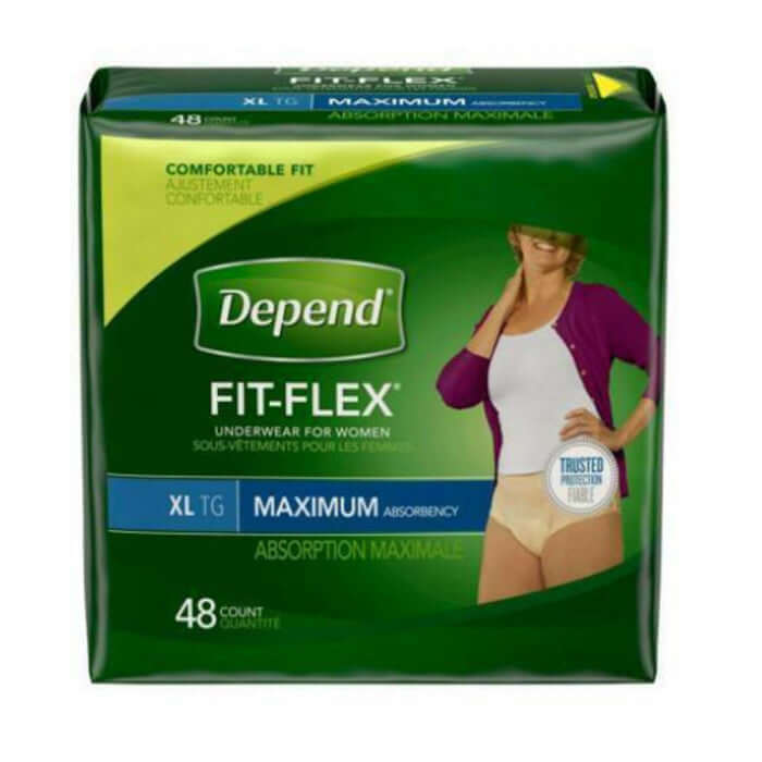 Depend Fit-flex Female Adult Absorbent Underwear Depend® FIT-FLEX® Pull On  with Tear Away Seams Large Disposable Heavy Absorbency - 1090308PK 