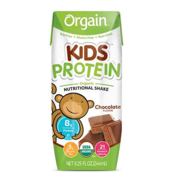 Orgain USDA Organic Kids Nutritional Protein Shake, Chocolate, 8