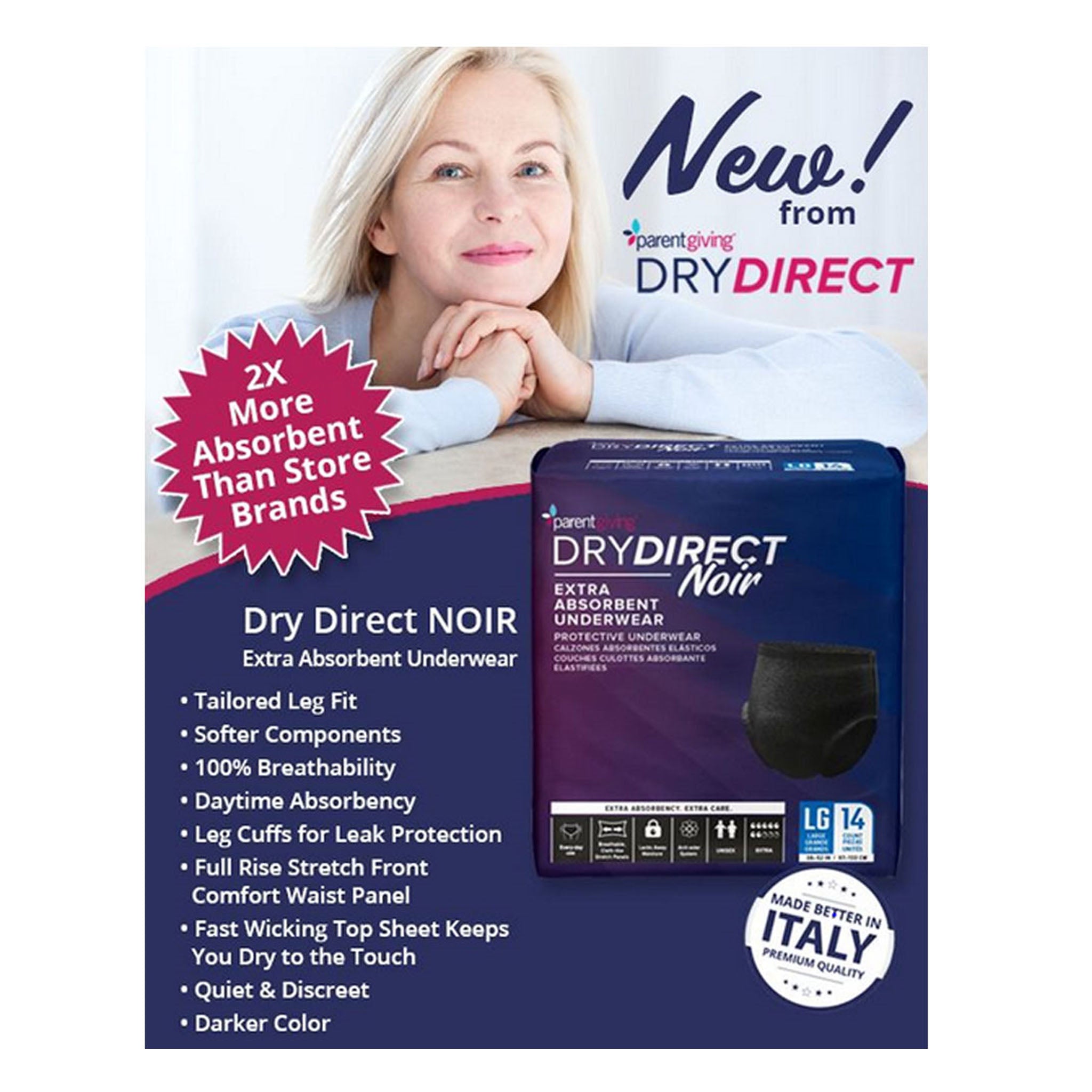 Dry Direct Incontinence Adult Disposable Underwear 4 NEW PRODUCTS 