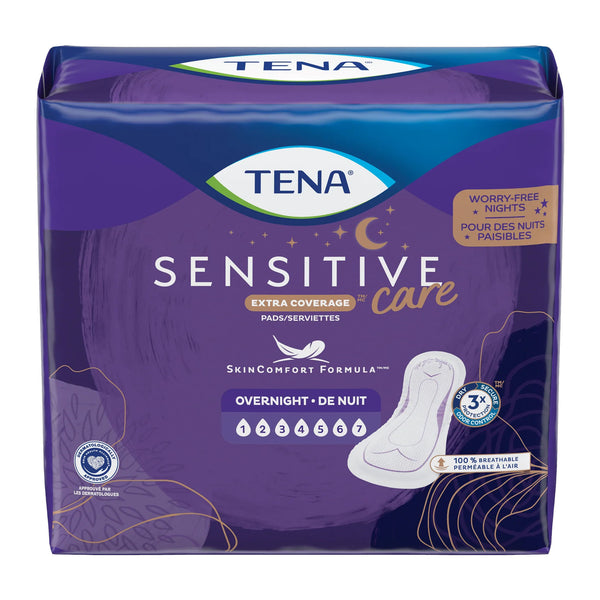 TENA Sensitive Care Extra Coverage Overnight Pad