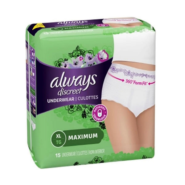 Always Discreet Absorbent Underwear Heavy Absorbency
