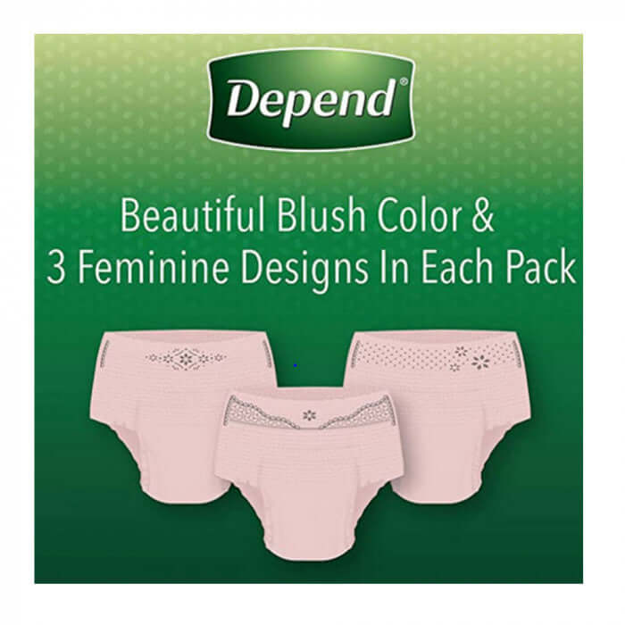 Depend Protective Underwear, Maximum Absorbency, Small, Women, Blush, 32  per pack, case/2
