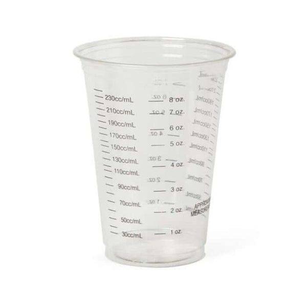 Medline Graduated Disposable Paper Drinking Cups,Clear with Black Graduations,10 oz